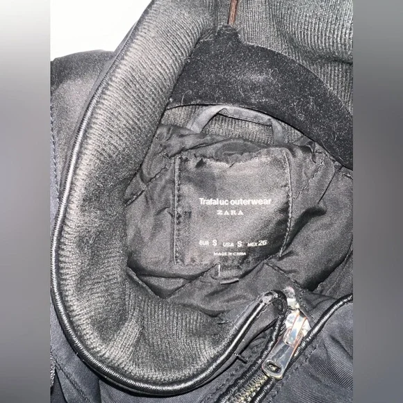 Zara Black Removable Hoodie Winter Jacket Coat, Size S - Picture 6 of 6